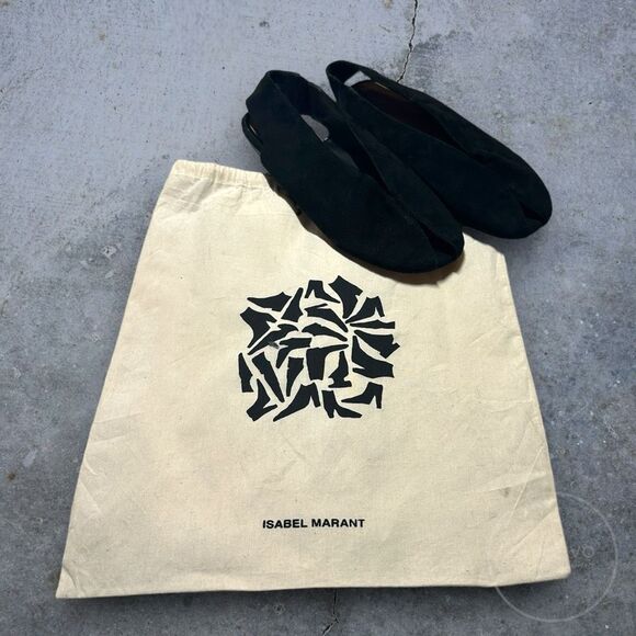 Isabel Marant Women's Black Suede Flats Size 9.5 with Dustbag - Picture 1 of 7